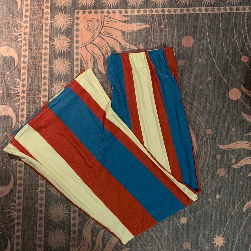 Striped flared pants